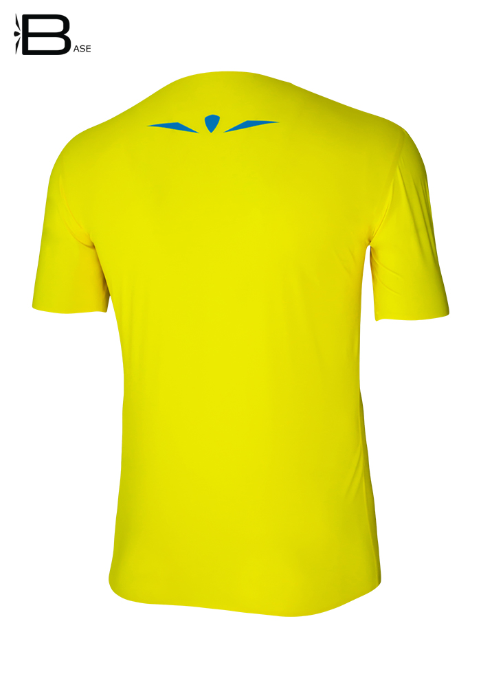 Camiseta running de manga corta para hombre, Uglow Base, amarillo/ azul TS6