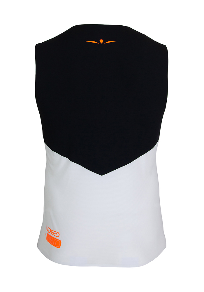 Camiseta para correr hombre de tirantes Negro/Naranja WTT3