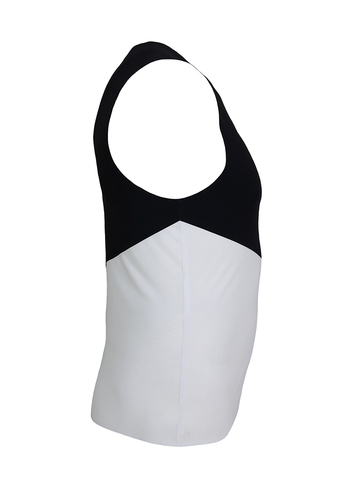 Camiseta para correr hombre de tirantes Negro/Naranja WTT3