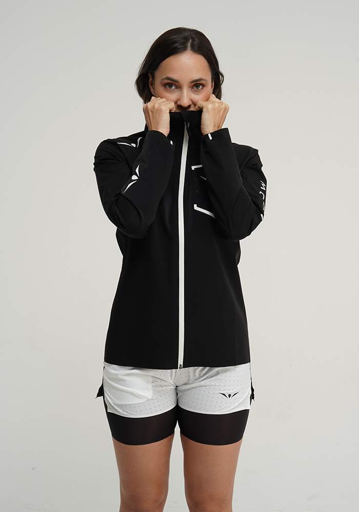 chaqueta impermeable uglow 3.1 10k mujer negro/blanca