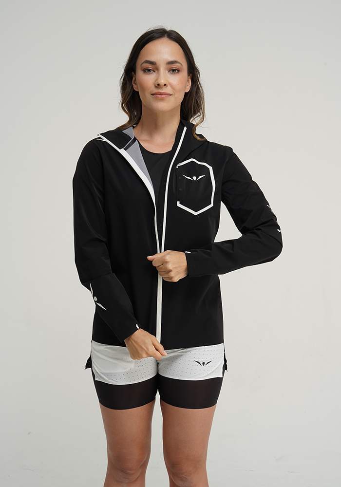 chaqueta impermeable uglow 3.1 10k mujer negro/blanca