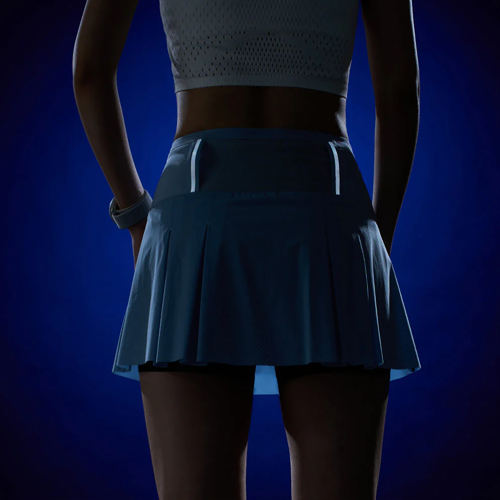 faldilla con cinturón nedao negra/azul